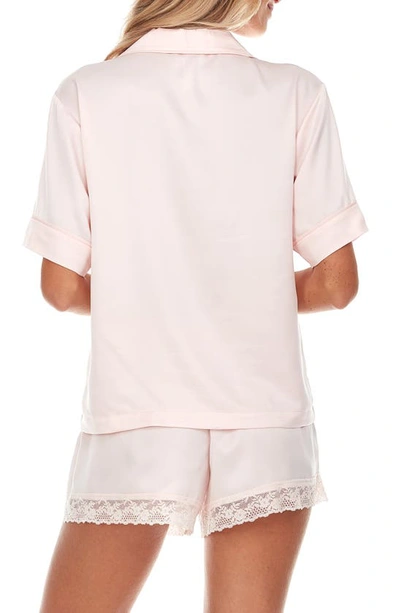 Flora Nikrooz Selena Satin Short Pajama Set In Buff