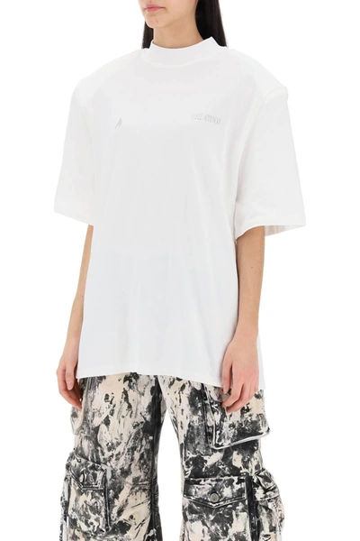 Shop Attico The  Kilie Oversized T Shirt With Padded Shoulders