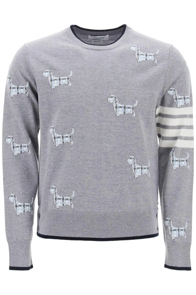Shop Thom Browne 4 Bar Sweater With Hector Pattern