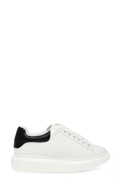Shop Steve Madden Glacer Platform Sneaker In White/ Black