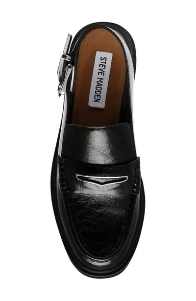Shop Steve Madden Felicite Slingback Platform Penny Loafer In Black Leather