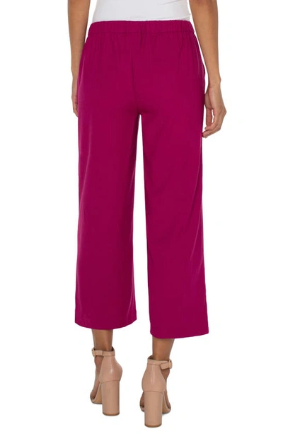 Shop Liverpool Los Angeles Pull-on Crop Wide Leg Pants In Fuchsia Kiss