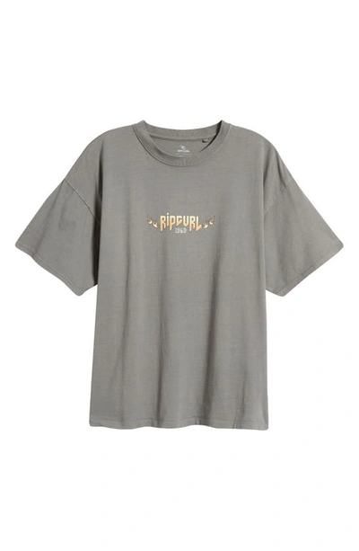 Shop Rip Curl Tour Heritage Oversize Logo Graphic T-shirt In Charcoal