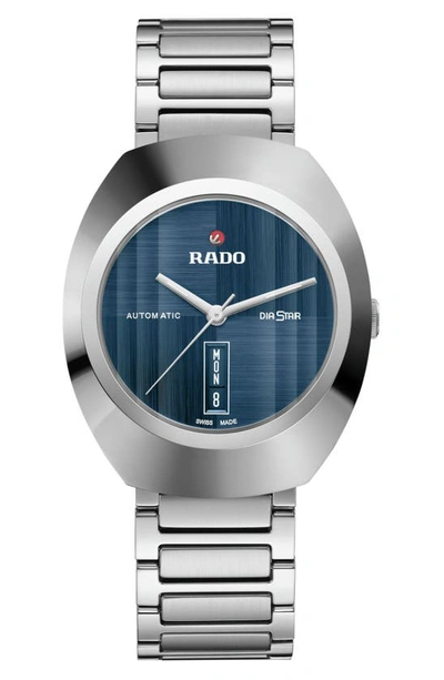 Shop Rado Diastar Original Automatic Bracelet Watch, 38mm In Blue