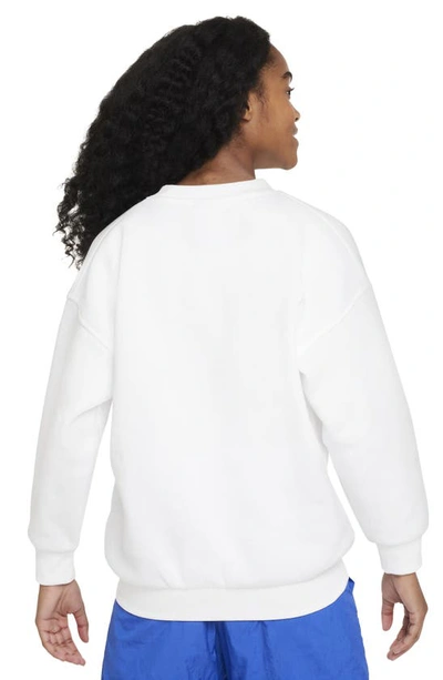 Shop Nike Kids' Sportswear Club Fleece Sweatshirt In White/ Black