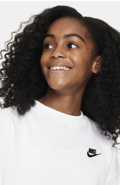 Shop Nike Kids' Sportswear Club Fleece Sweatshirt In White/ Black