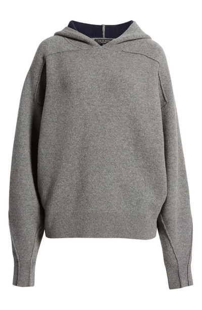 Shop Rag & Bone Bridget Wool Blend Hoodie Sweater In Grey