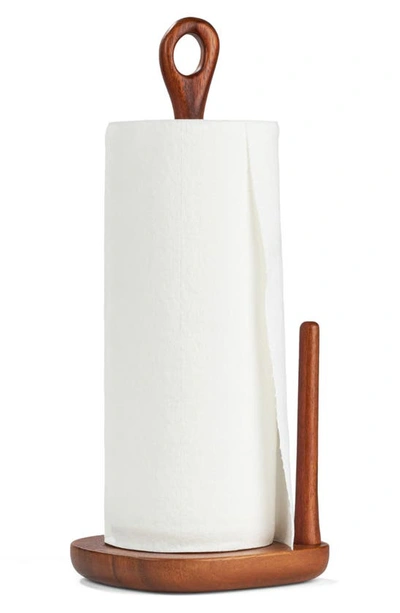Shop Nambe Portables Acacia Wood Paper Towel Holder In Brown