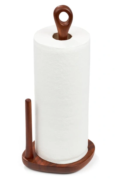 Shop Nambe Portables Acacia Wood Paper Towel Holder In Brown
