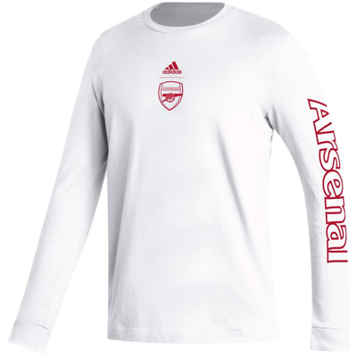 Shop Adidas Originals Adidas White Arsenal Team Crest Long Sleeve T-shirt