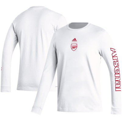 Shop Adidas Originals Adidas White Arsenal Team Crest Long Sleeve T-shirt