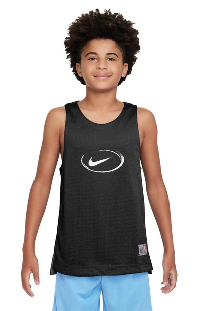 Shop Nike Kids' Reversible Culture Of Basketball Mesh Tank In Black/ Black/ White