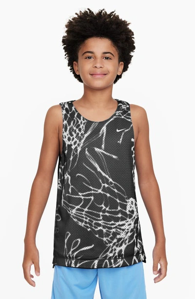 Shop Nike Kids' Reversible Culture Of Basketball Mesh Tank In Black/ Black/ White