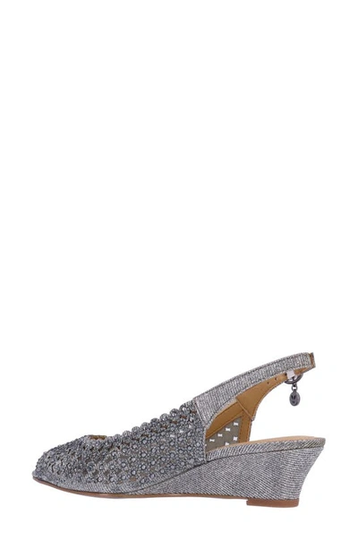 Shop J. Reneé Malorie Slingback Wedge Sandal In Pewter