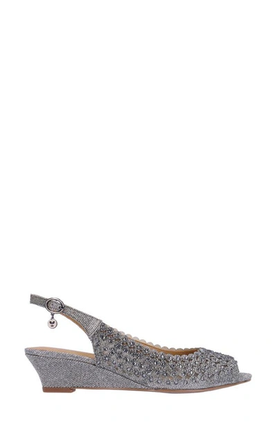 Shop J. Reneé Malorie Slingback Wedge Sandal In Pewter