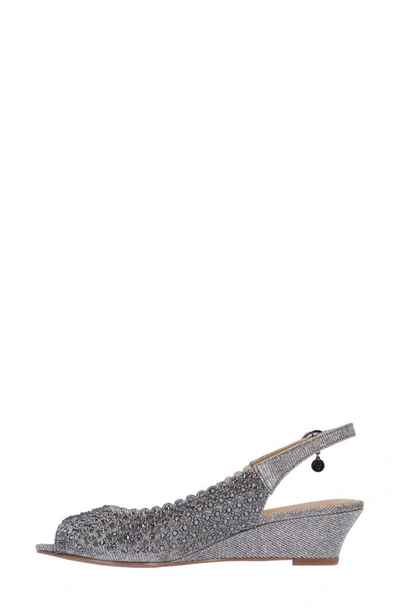 Shop J. Reneé Malorie Slingback Wedge Sandal In Pewter