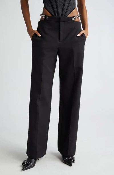 Shop Dion Lee Gender Inclusive Chain Link Cutout Wide Leg Trousers In Black