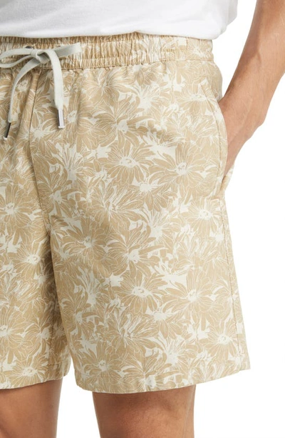 Rodd & Gunn Main Beach Floral Stretch Cotton Drawstring Shorts In Wheat