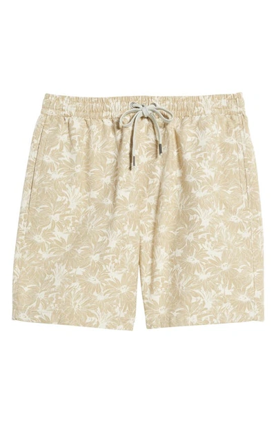 Rodd & Gunn Main Beach Floral Stretch Cotton Drawstring Shorts In Wheat
