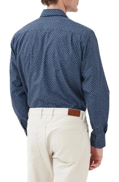 Rodd & Gunn Cove Road Leaf Print Button-up Shirt In Ink