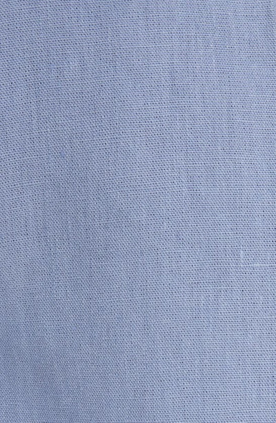 Shop Chloé Bow Detail Linen Shorts In Pebble Blue