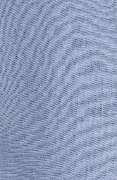 Chloé Bow Detail Linen Shorts In Pebble Blue
