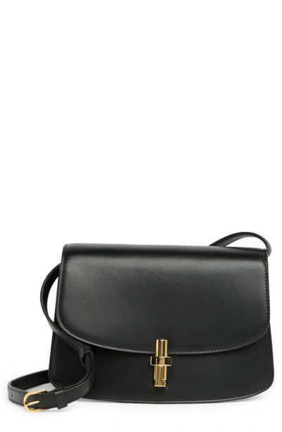 Shop The Row Sofia 8.75 Leather Shoulder Bag In Black/ Burgundy