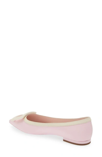 Shop Roger Vivier Gommettine Buckle Pointed Toe Flat In Light Pink