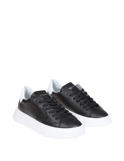 Shop Philippe Model Leather Sneakers In Black /white