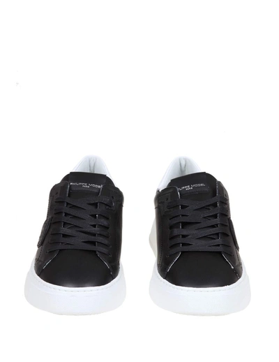 Shop Philippe Model Leather Sneakers In Black /white