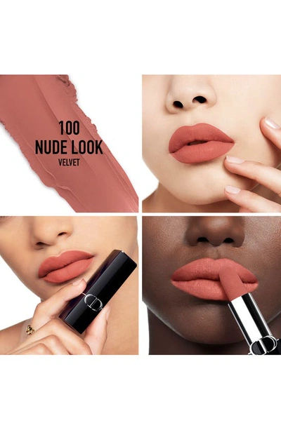 Shop Dior Rouge  Refillable Lipstick In 100 Nude Look/velvet