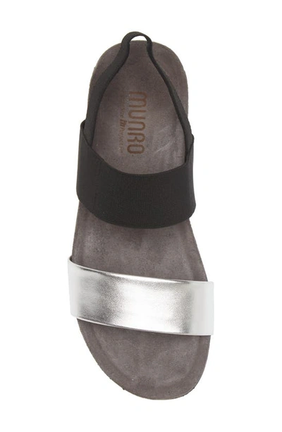 Shop Munro Pisces Sandal In Silver/ Black