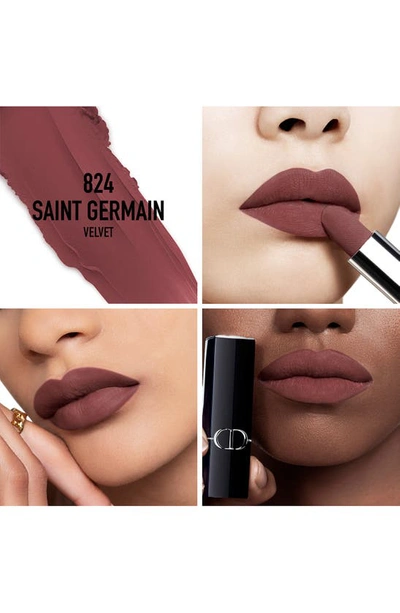 Shop Dior Rouge  Refillable Lipstick In 824 Saint Germain/velvet