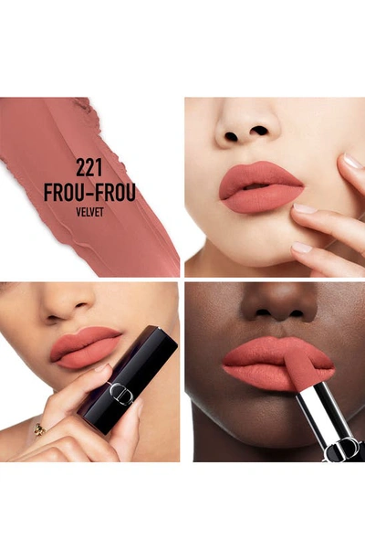 Shop Dior Rouge  Refillable Lipstick In 221 Frou-frou/velvet