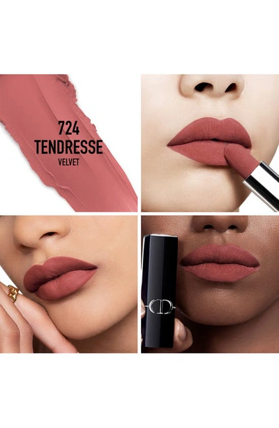 Dior Rouge  Refillable Lipstick 724 Tendresse 0.12 oz In 724 Tendresse/velvet