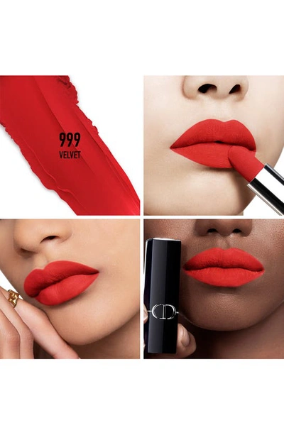 Shop Dior Rouge  Refillable Lipstick In 999/velvet