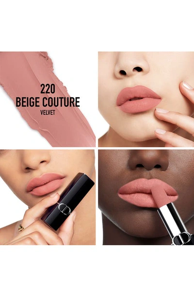 Dior Rouge  Refillable Lipstick 220 Beige Couture 0.12 oz In 220 Beige Couture/velvet