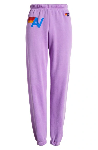 Aviator Nation Logo Jogger Pants In Neon Purple