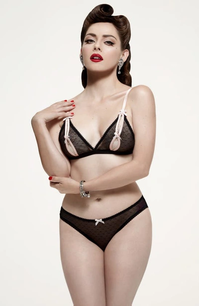 Shop Von Follies By Dita Von Teese Coquine Open Bralette In Black