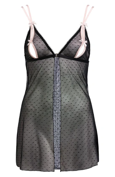 Von Follies By Dita Von Teese Coquine Cutout Babydoll Chemise In Black