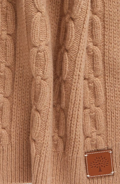 Mulberry Softie Cable Knit Lambswool Scarf In Maple