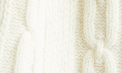 Mulberry Softie Cable Knit Lambswool Scarf In Ecru