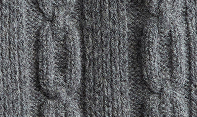 Mulberry Softie Cable Knit Lambswool Scarf In Charcoal