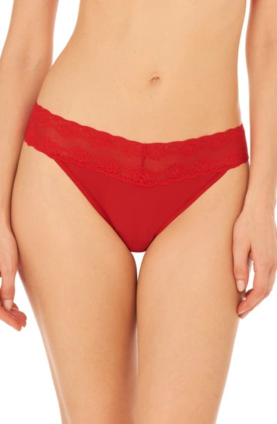 Shop Natori Bliss Perfection Thong In Poinsettia