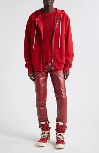 Shop Rick Owens Tyrone Coated Skinny Jeans In Cardinal Red