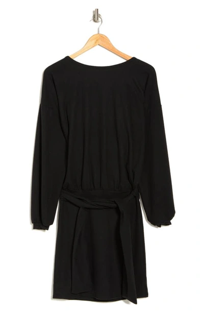 Shop Go Couture Belted Long Sleeve Drop Waist Dress In Black