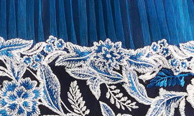 Tadashi Shoji Women's Off-the-shoulder Embroidered Midi-dress In Pacific Blue