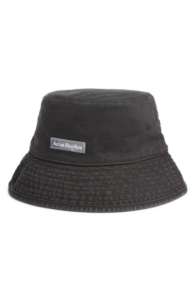 Shop Acne Studios Brimmo Cotton Twill Bucket Hat In Black