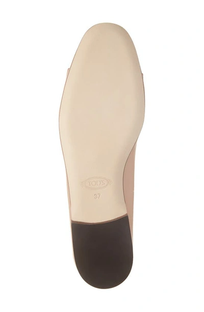Tod's Leather Chain Ballerina Flats In Rosa Granito