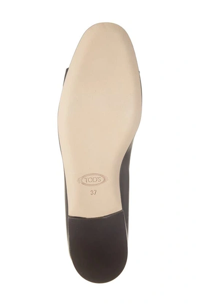 Tod's Leather Chain Ballerina Flats In Nero